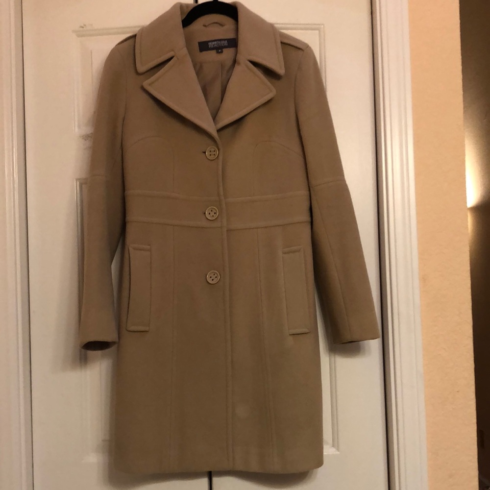 a beautiful camel colored coat